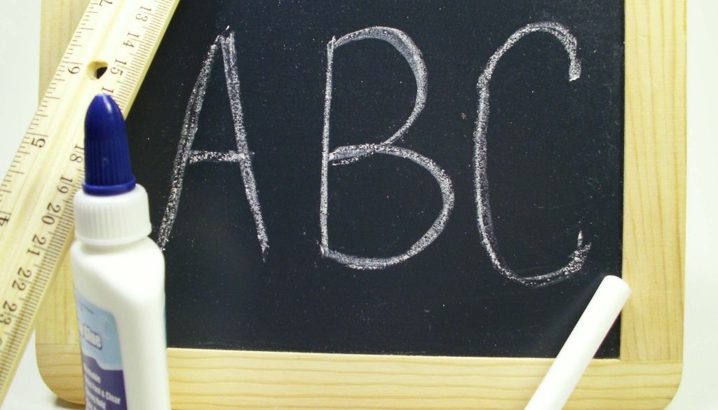 chalkboard with abc