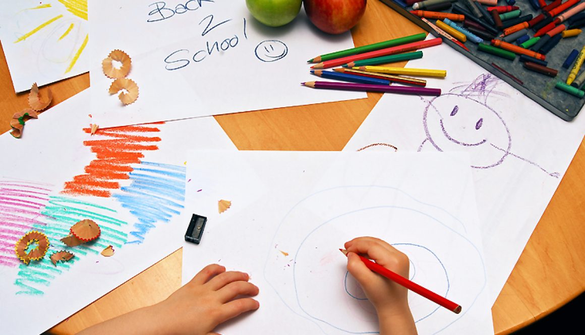 Girl drawing back to school